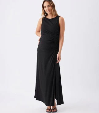Ripe Maternity Ruched Midi Dress