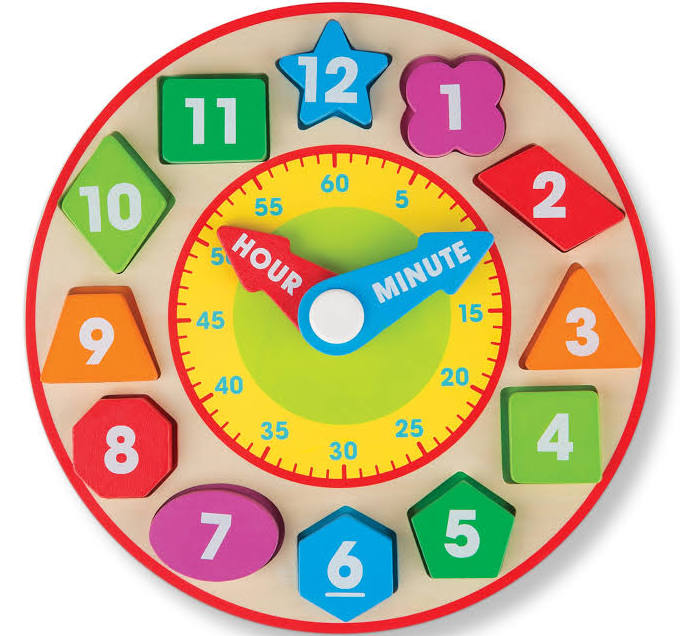 Melissa & Doug Wooden Shape Sorting Clock